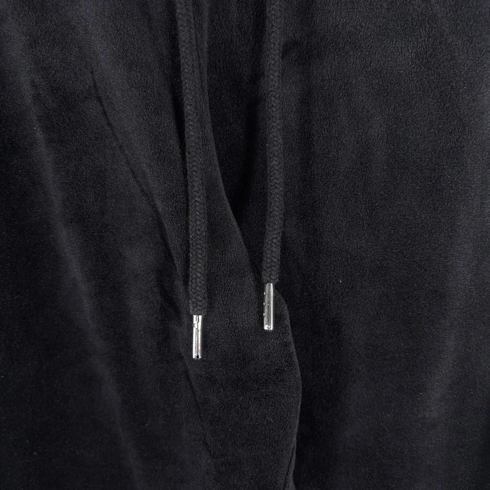 Polo Ralph Lauren Velour Pants Mens Small Black Drawstring Lounge Track Joggers